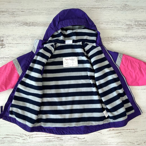 HANNA ANDERSSON Nylon Waterproof Fleece Lined Hooded Jacket Reflective 5 Pink - Picture 7 of 11